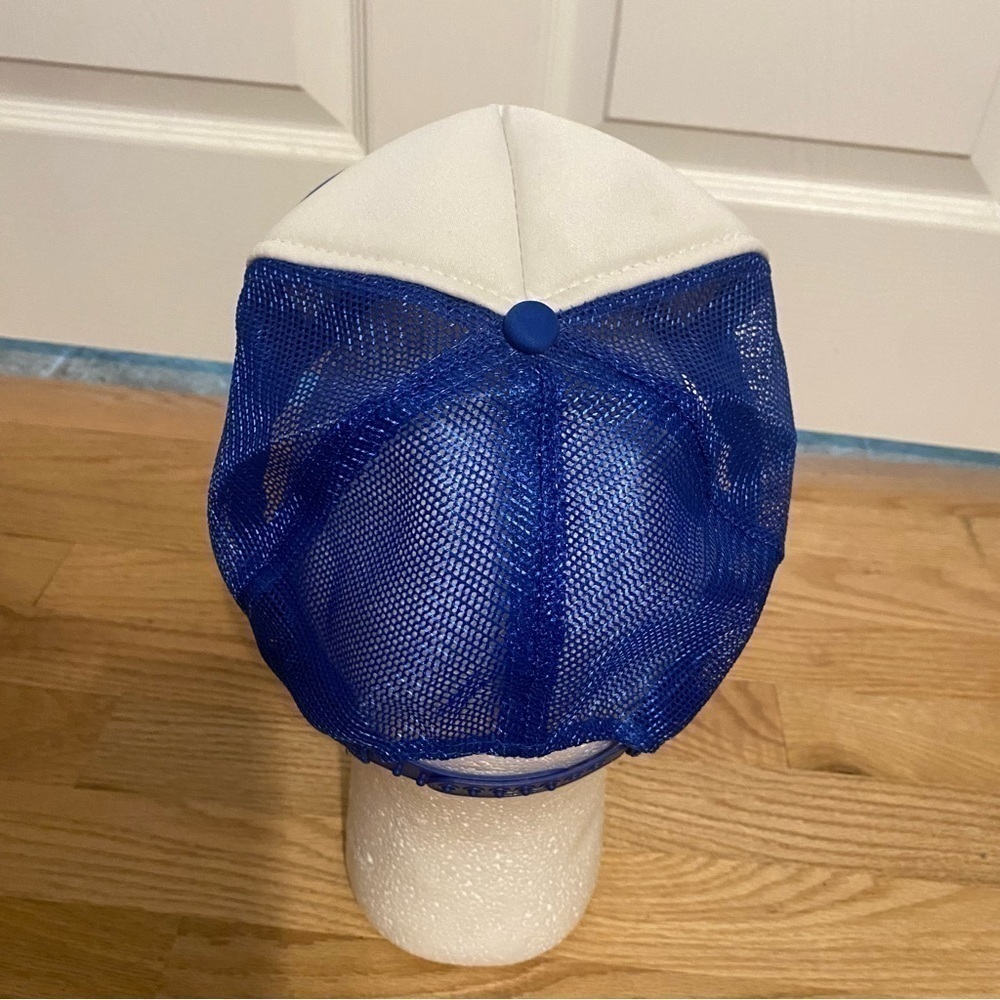 Vintage Ford New Holland Tractor Puffy Trucker Hat SnapBack Mesh Blue White - Picture 5 of 12